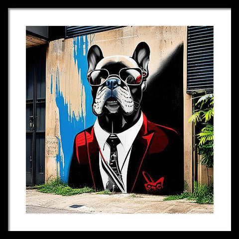 French Bulldog 26 - Street Art - Framed Print