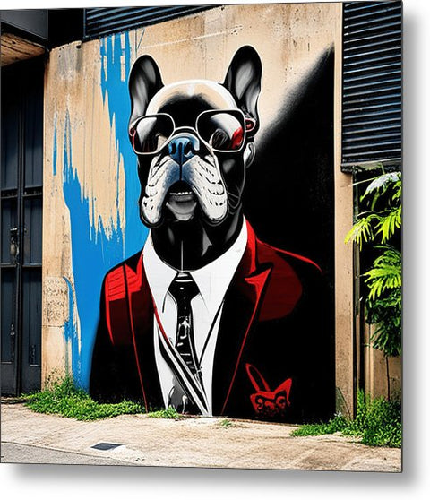French Bulldog 26 - Street Art - Metal Print