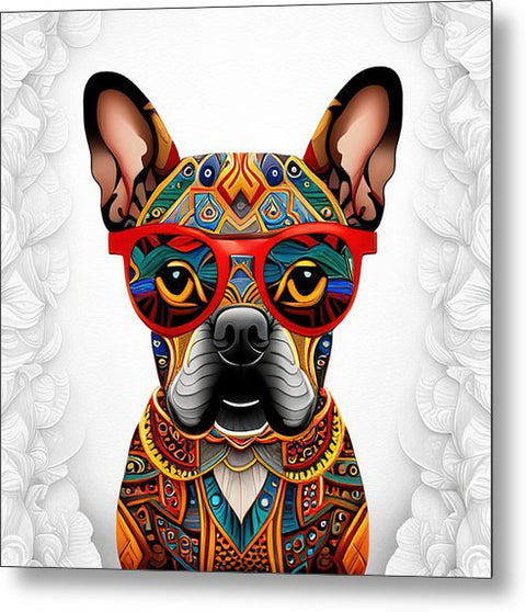 French Bulldog 29 - Colorful - Painting - Metal Print
