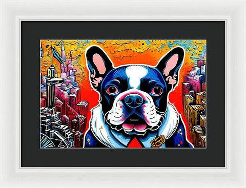 French Bulldog 30 - Colorful - Painting - Framed Print