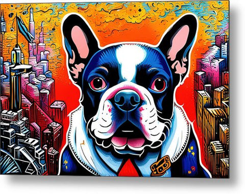 French Bulldog 30 - Colorful - Painting - Metal Print