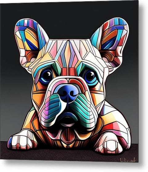 French Bulldog 32 - Colorful - Painting - Metal Print
