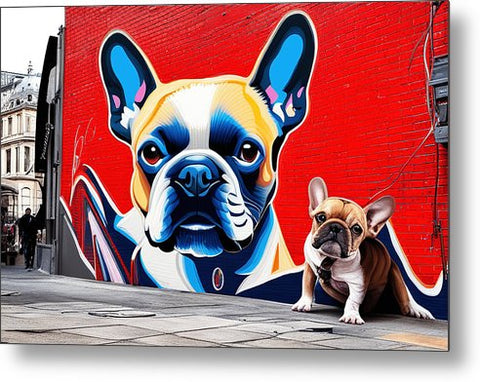 French Bulldog 34 - Street Art - Metal Print