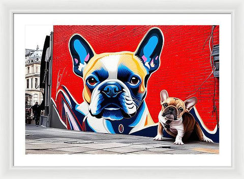 French Bulldog 34 - Street Art - Framed Print