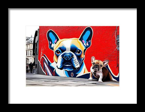 French Bulldog 34 - Street Art - Framed Print