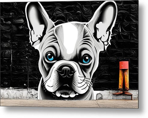 French Bulldog 36 - Street Art - Metal Print