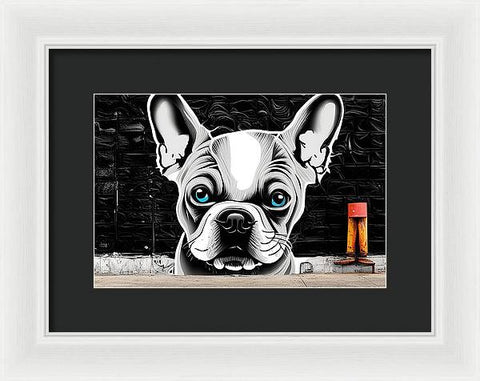 French Bulldog 36 - Street Art - Framed Print