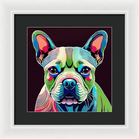French Bulldog 4 - Colorful - Painting - Framed Print