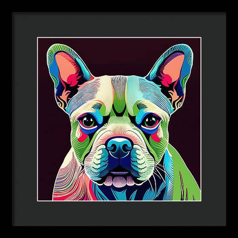 French Bulldog 4 - Colorful - Painting - Framed Print