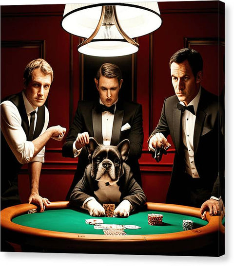 French Bulldog 4 - Poker - Photo - Canvas Print