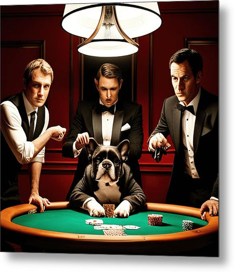 French Bulldog 4 - Poker - Photo - Metal Print