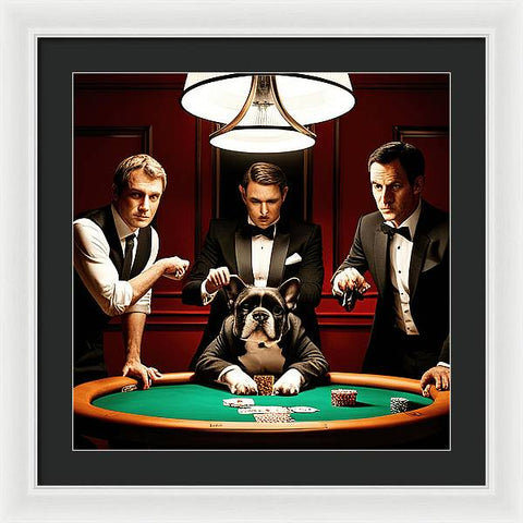 French Bulldog 4 - Poker - Photo - Framed Print