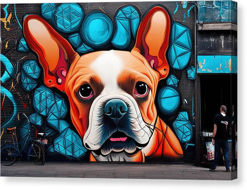 French Bulldog 40 - Colorful - Street Art - Canvas Print