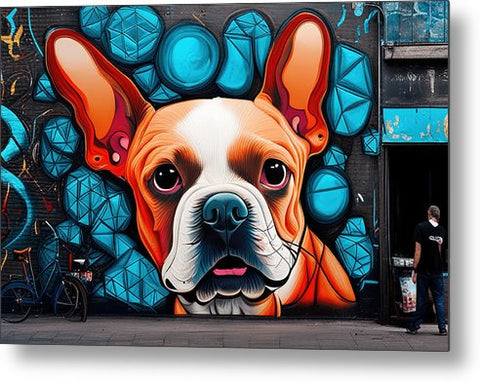 French Bulldog 40 - Colorful - Street Art - Metal Print