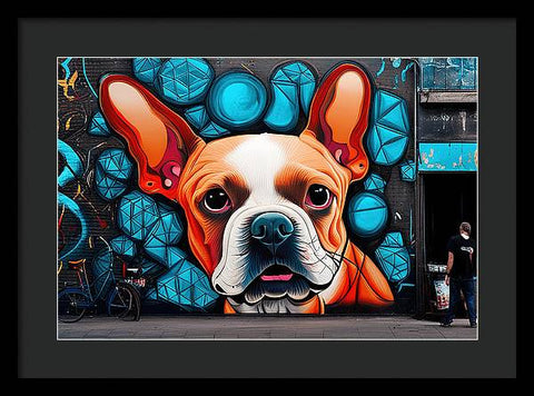 French Bulldog 40 - Colorful - Street Art - Framed Print