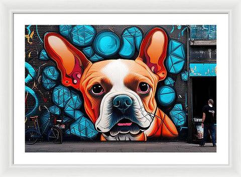 French Bulldog 40 - Colorful - Street Art - Framed Print