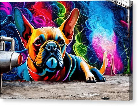 French Bulldog 42 - Colorful - Street Art - Canvas Print