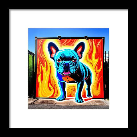 French Bulldog 47 - Colorful - Street Art - Framed Print