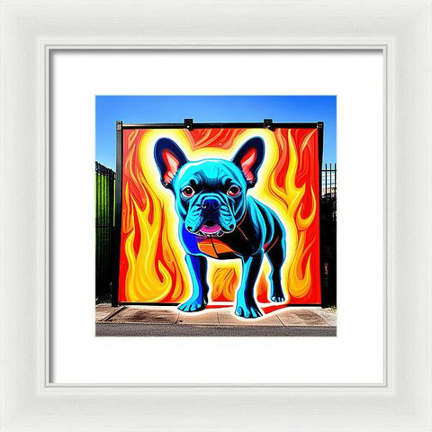 French Bulldog 47 - Colorful - Street Art - Framed Print