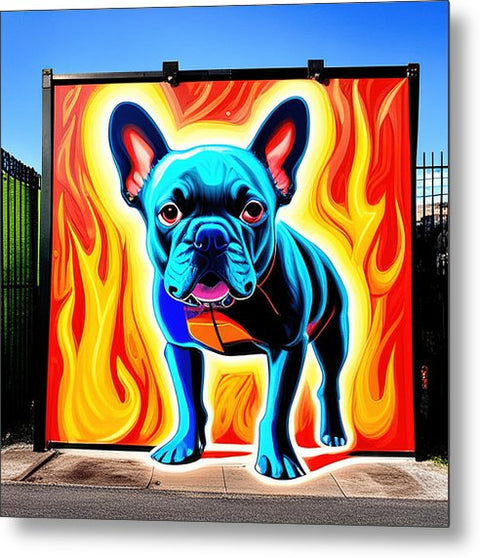 French Bulldog 47 - Colorful - Street Art - Metal Print