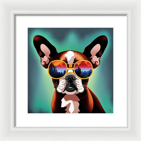 French Bulldog 48 - Colorful - Painting - Framed Print