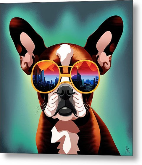French Bulldog 48 - Colorful - Painting - Metal Print