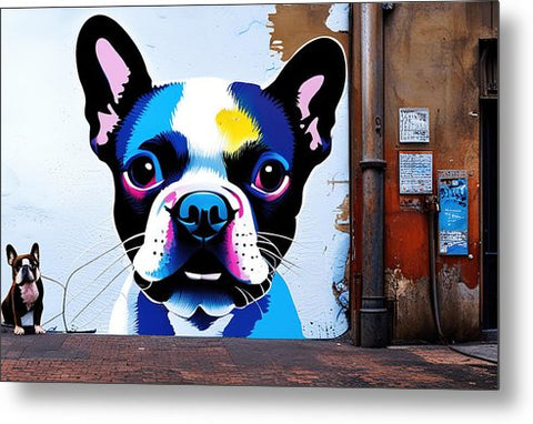 French Bulldog 49 - Street Art - Metal Print