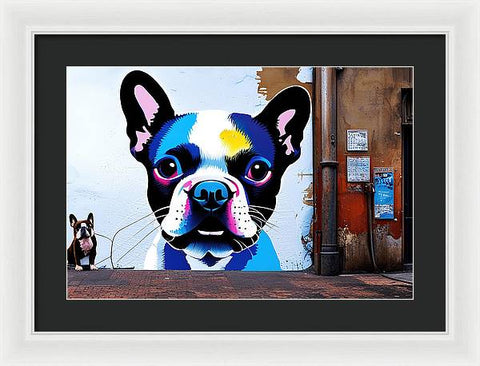 French Bulldog 49 - Street Art - Framed Print