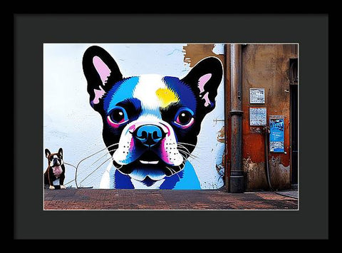 French Bulldog 49 - Street Art - Framed Print
