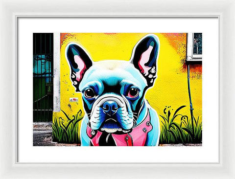 French Bulldog 50 - Colorful - Street Art - Framed Print
