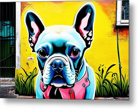 French Bulldog 50 - Colorful - Street Art - Metal Print