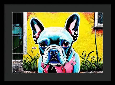 French Bulldog 50 - Colorful - Street Art - Framed Print