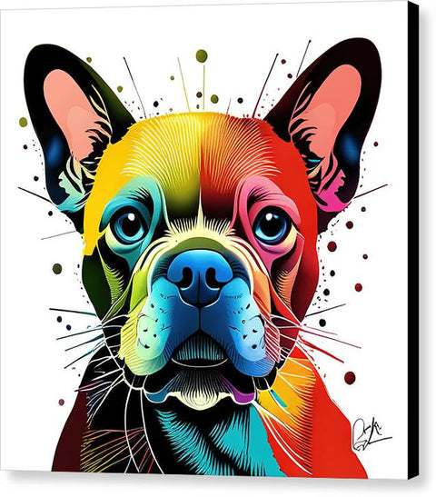 French Bulldog 55 - Colorful - Painting - Canvas Print