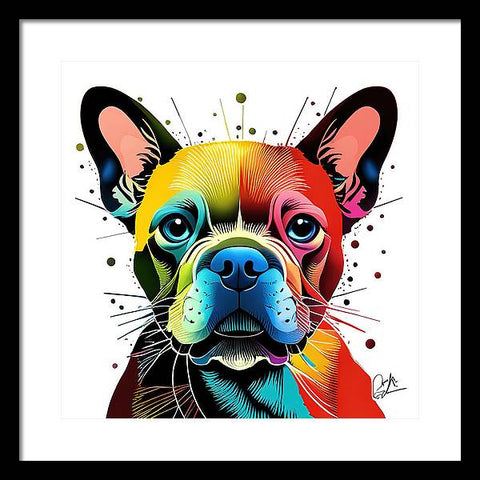 French Bulldog 55 - Colorful - Painting - Framed Print