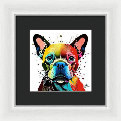 French Bulldog 55 - Colorful - Painting - Framed Print