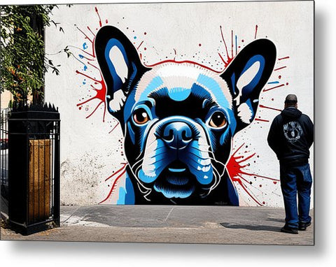 French Bulldog 59 - Street Art - Metal Print