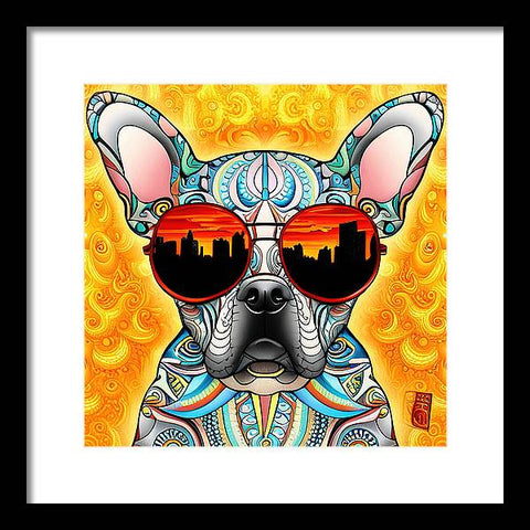 French Bulldog 6 - Colorful - Painting - Framed Print