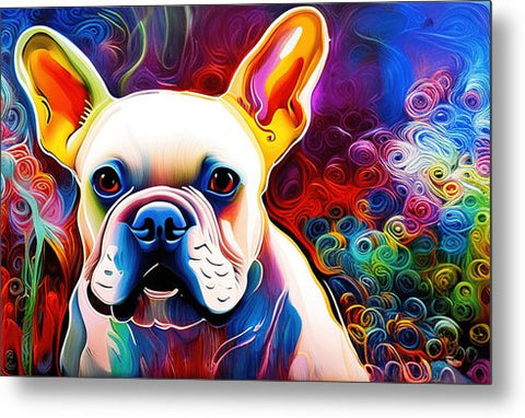 French Bulldog 60 - Colorful - Painting - Metal Print