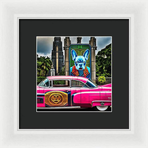 French Bulldog 63 - Colorful - Street Art - Framed Print