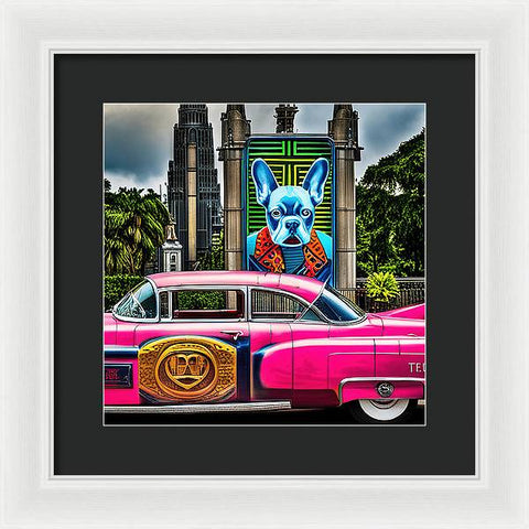 French Bulldog 63 - Colorful - Street Art - Framed Print
