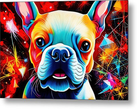 French Bulldog 8 - Colorful - Painting - Metal Print
