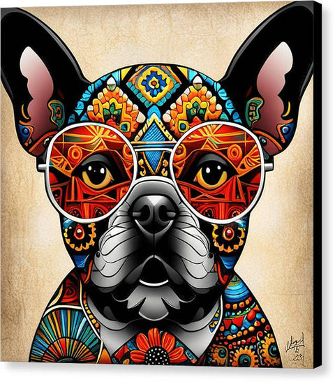 French Bulldog 9 - Colorful - Painting - Canvas Print