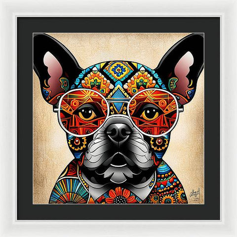 French Bulldog 9 - Colorful - Painting - Framed Print