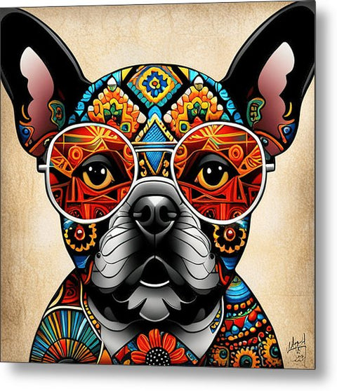French Bulldog 9 - Colorful - Painting - Metal Print