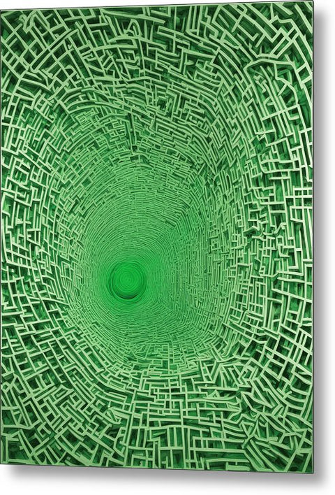 Green Abstract Art 0084 - Metal Print