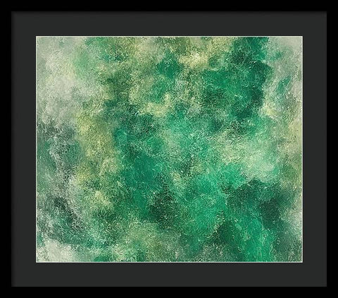 Ocean Waves and Green Grass - Framed Print