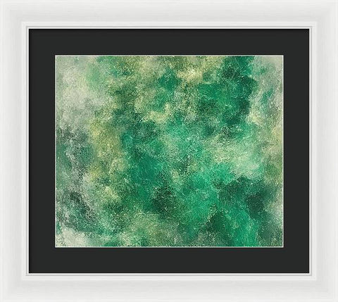 Ocean Waves and Green Grass - Framed Print
