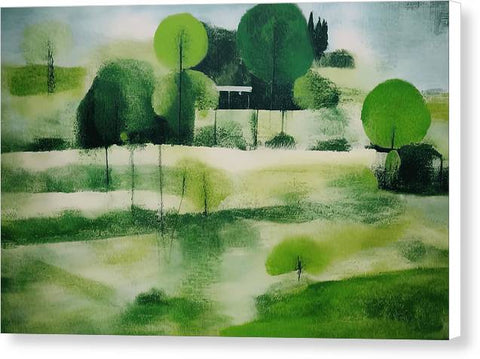 Green Trees, Hillside View - Canvas Print