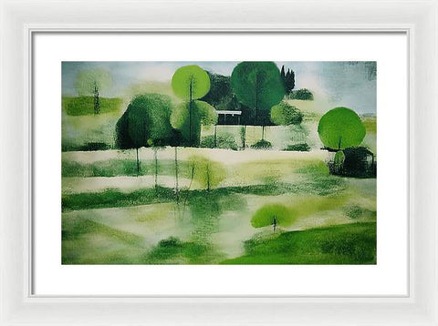 Green Trees, Hillside View - Framed Print