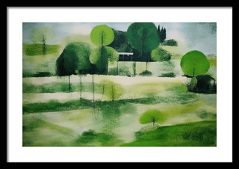 Green Trees, Hillside View - Framed Print